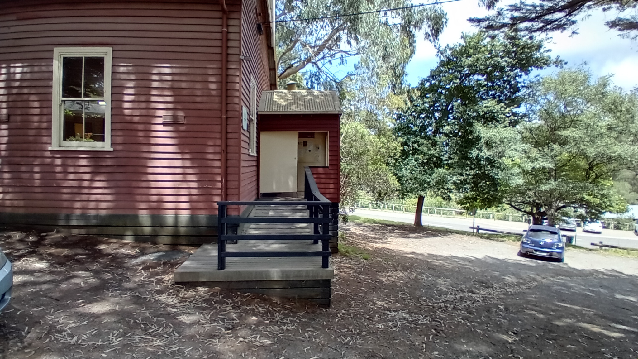 Entrance ramp at Kallista Mechanics Institute Hall